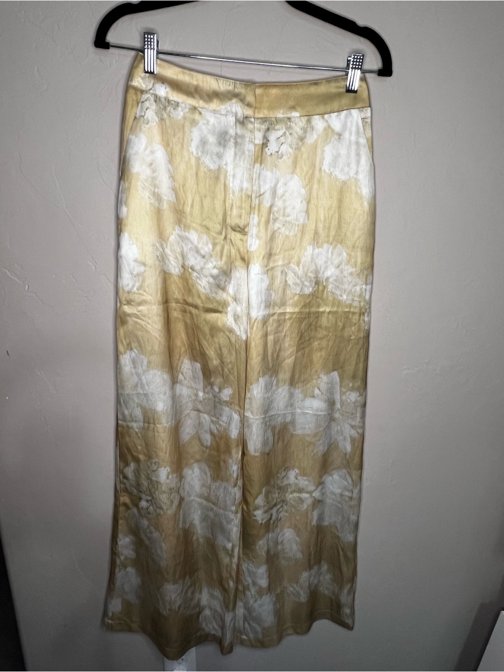 Commense NWT Semi Sheer Golden Romance Floral Print Wide Leg Palazzo Pants - Picture 2 of 12